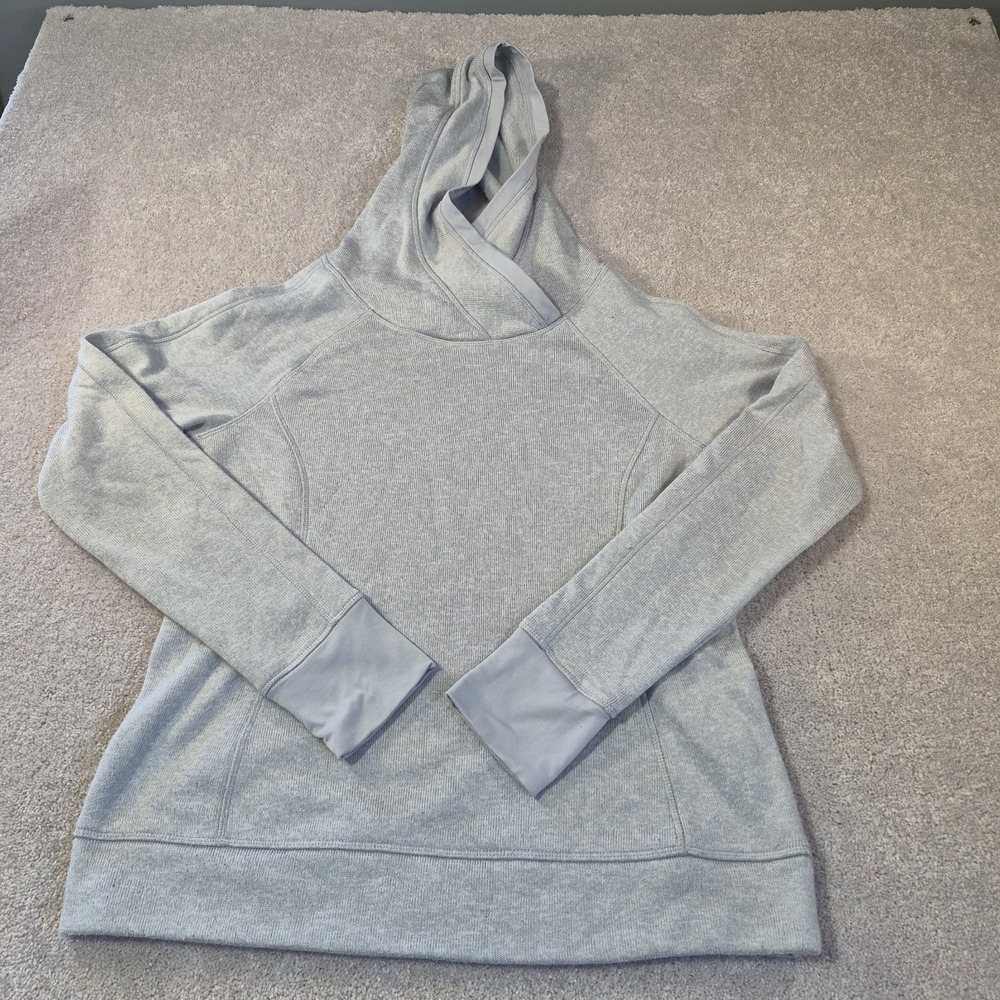 Exertek Women's Crossover Cowl Neck Pullover Hoodie - Gray - Size Large